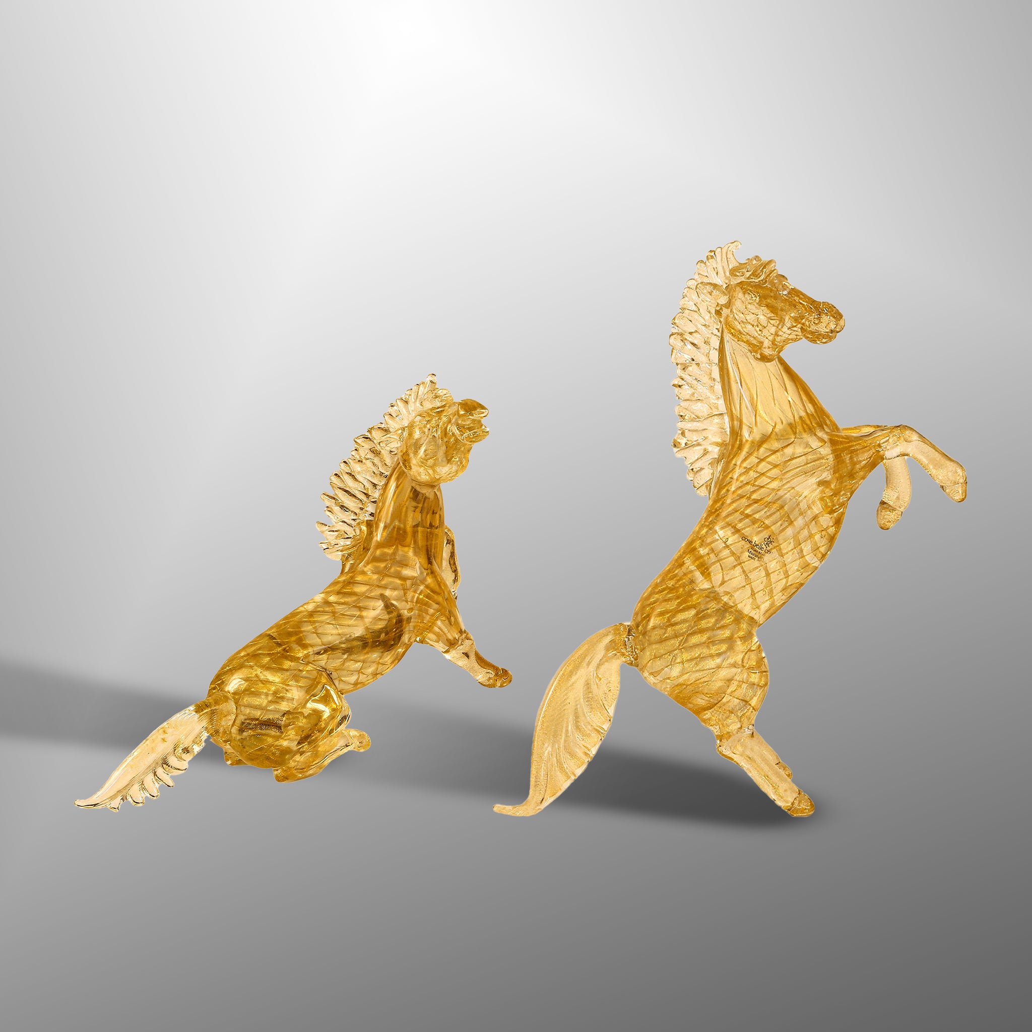 Murano horses with gold